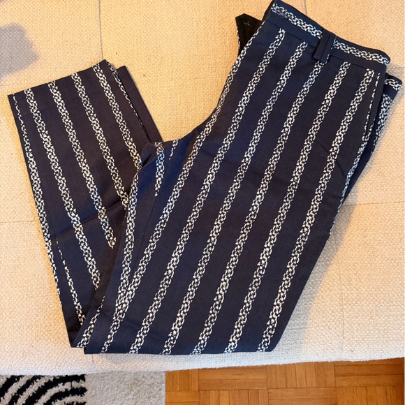 Elegant Navy Striped Men's Dress Pants - Picture 1 of 4